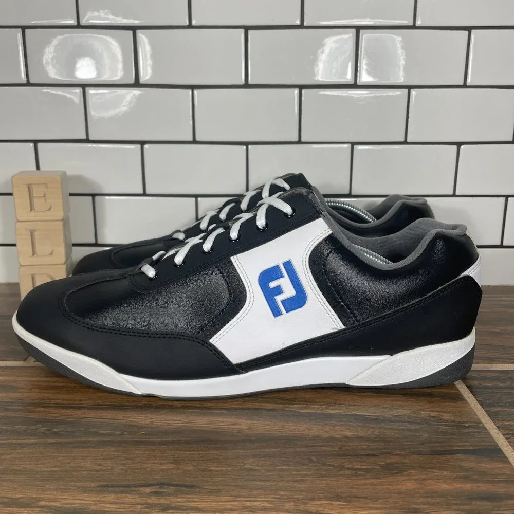 FootJoy GreenJoys Mens Size 12 Golf Shoes Black Spikeless Athletic Sneakers